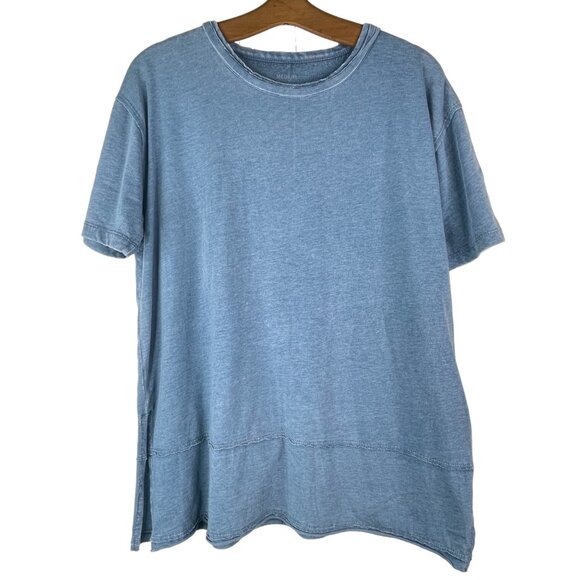 Pressbox Crewneck Short Sleeve T-Shirt Cotton Blend Blue Casual Size Medium - Picture 1 of 5